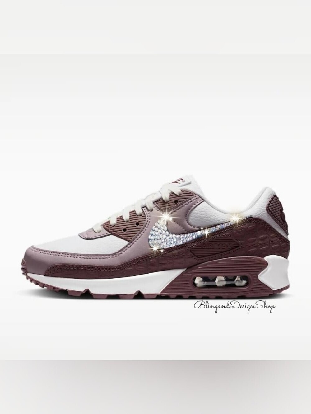 Bling Nike Air Max 90 Women's Shoes Sneakers Customized With Swarovski Crystals
